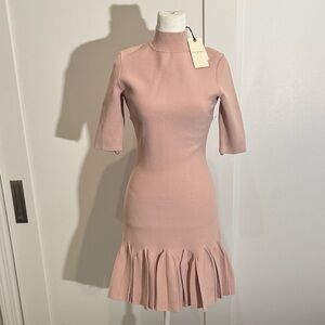 Ted Baker London Light Pink Mini Dress with Pleated Hem